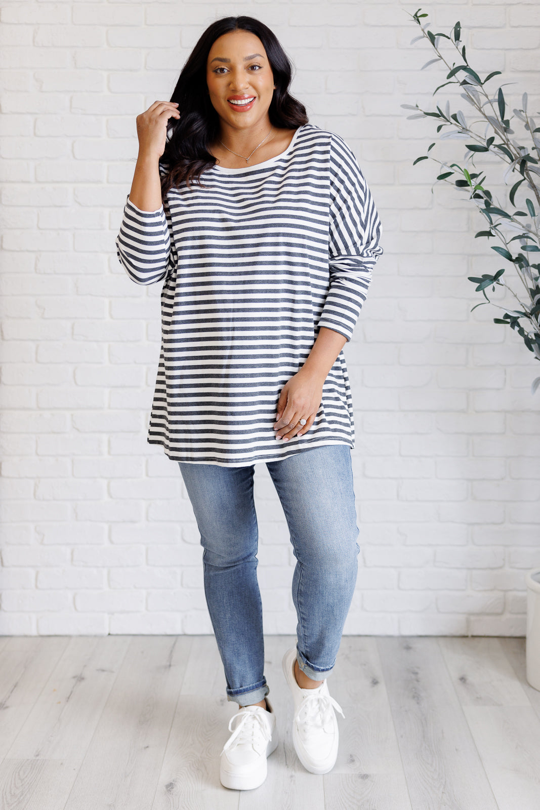 Obviously Mine Striped Oversized Top-Tops-Ave Shops-[option4]-[option5]-[option6]-[option7]-[option8]-Shop-Boutique-Clothing-for-Women-Online