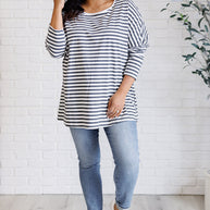 Obviously Mine Striped Oversized Top-Tops-Ave Shops-[option4]-[option5]-[option6]-[option7]-[option8]-Shop-Boutique-Clothing-for-Women-Online