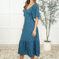 Olive Dress in Blue Vineyard-Womens-Ave Shops-[option4]-[option5]-[option6]-[option7]-[option8]-Shop-Boutique-Clothing-for-Women-Online