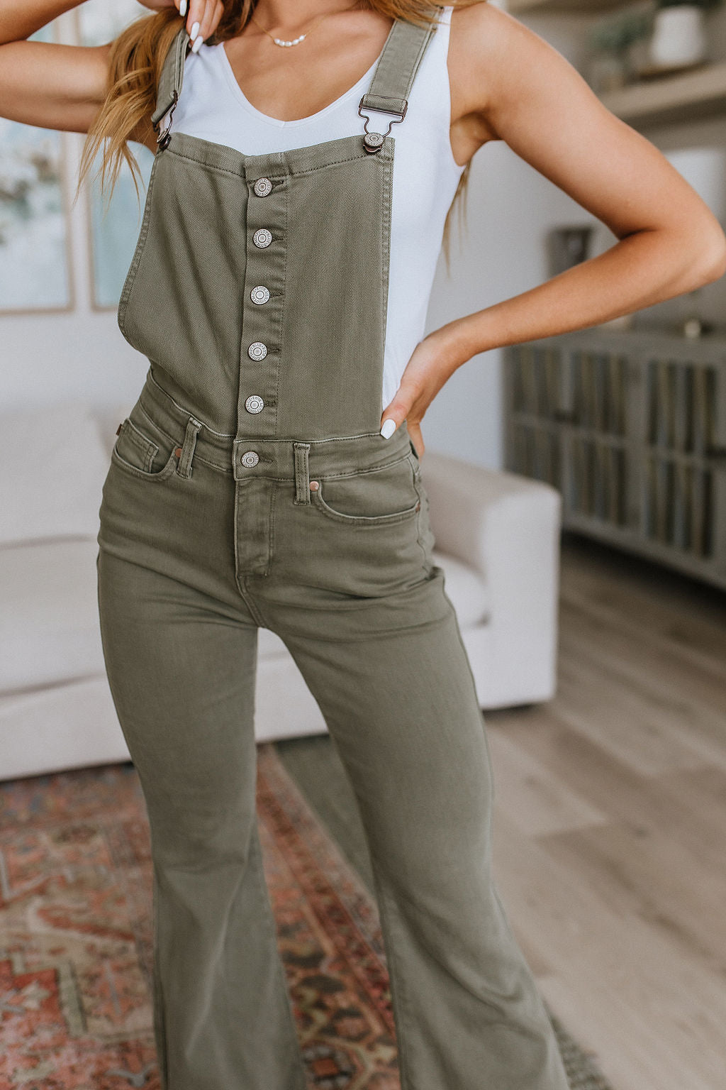 Olivia Control Top Release Hem Overalls in Olive-Denim-Ave Shops-[option4]-[option5]-[option6]-[option7]-[option8]-Shop-Boutique-Clothing-for-Women-Online