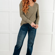 On a Roll Ribbed Knit V Neck Long Sleeve Top-Tops-Ave Shops-[option4]-[option5]-[option6]-[option7]-[option8]-Shop-Boutique-Clothing-for-Women-Online