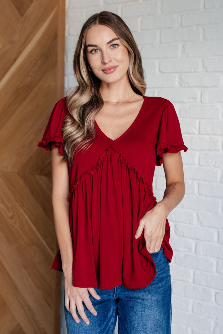 One Day Soon V-Neck Ruffle Detail Top-Tops-Ave Shops-[option4]-[option5]-[option6]-[option7]-[option8]-Shop-Boutique-Clothing-for-Women-Online