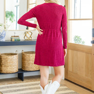 Only You Surplice Neck Sparkle Knit Dress In Magenta-Womens-Ave Shops-[option4]-[option5]-[option6]-[option7]-[option8]-Shop-Boutique-Clothing-for-Women-Online