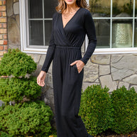 Onward & Upward Faux Wrap Jumpsuit In Black-Womens-Ave Shops-[option4]-[option5]-[option6]-[option7]-[option8]-Shop-Boutique-Clothing-for-Women-Online