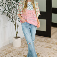 Outside Advantage Mixed Print Boho Blouse-Womens-Ave Shops-[option4]-[option5]-[option6]-[option7]-[option8]-Shop-Boutique-Clothing-for-Women-Online