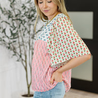 Outside Advantage Mixed Print Boho Blouse-Womens-Ave Shops-[option4]-[option5]-[option6]-[option7]-[option8]-Shop-Boutique-Clothing-for-Women-Online