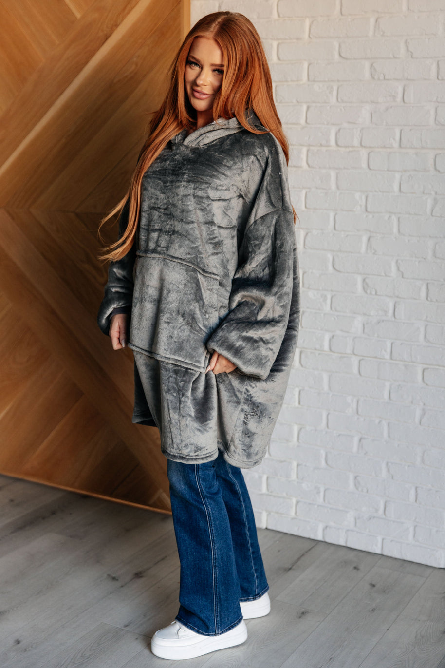 Oversized Velour Blanket Hoodie in Gray-Layers-Ave Shops-[option4]-[option5]-[option6]-[option7]-[option8]-Shop-Boutique-Clothing-for-Women-Online