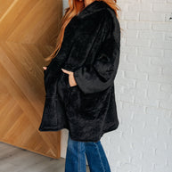 Oversized Velour Blanket Hoodie in Black-Layers-Ave Shops-[option4]-[option5]-[option6]-[option7]-[option8]-Shop-Boutique-Clothing-for-Women-Online