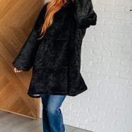 Oversized Velour Blanket Hoodie in Black-Layers-Ave Shops-[option4]-[option5]-[option6]-[option7]-[option8]-Shop-Boutique-Clothing-for-Women-Online