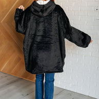 Oversized Velour Blanket Hoodie in Black-Layers-Ave Shops-[option4]-[option5]-[option6]-[option7]-[option8]-Shop-Boutique-Clothing-for-Women-Online