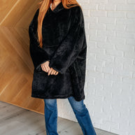 Oversized Velour Blanket Hoodie in Black-Layers-Ave Shops-[option4]-[option5]-[option6]-[option7]-[option8]-Shop-Boutique-Clothing-for-Women-Online