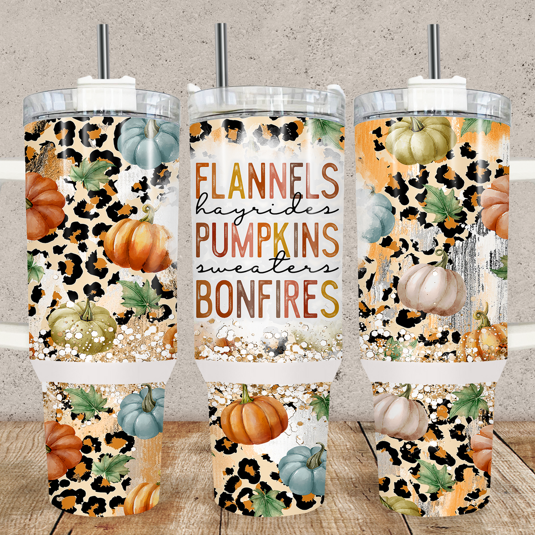 Flannel Pumpkin Bonfire 40oz Tumbler-Tumbler-Tea-Shirt Shoppe-[option4]-[option5]-[option6]-[option7]-[option8]-Shop-Boutique-Clothing-for-Women-Online