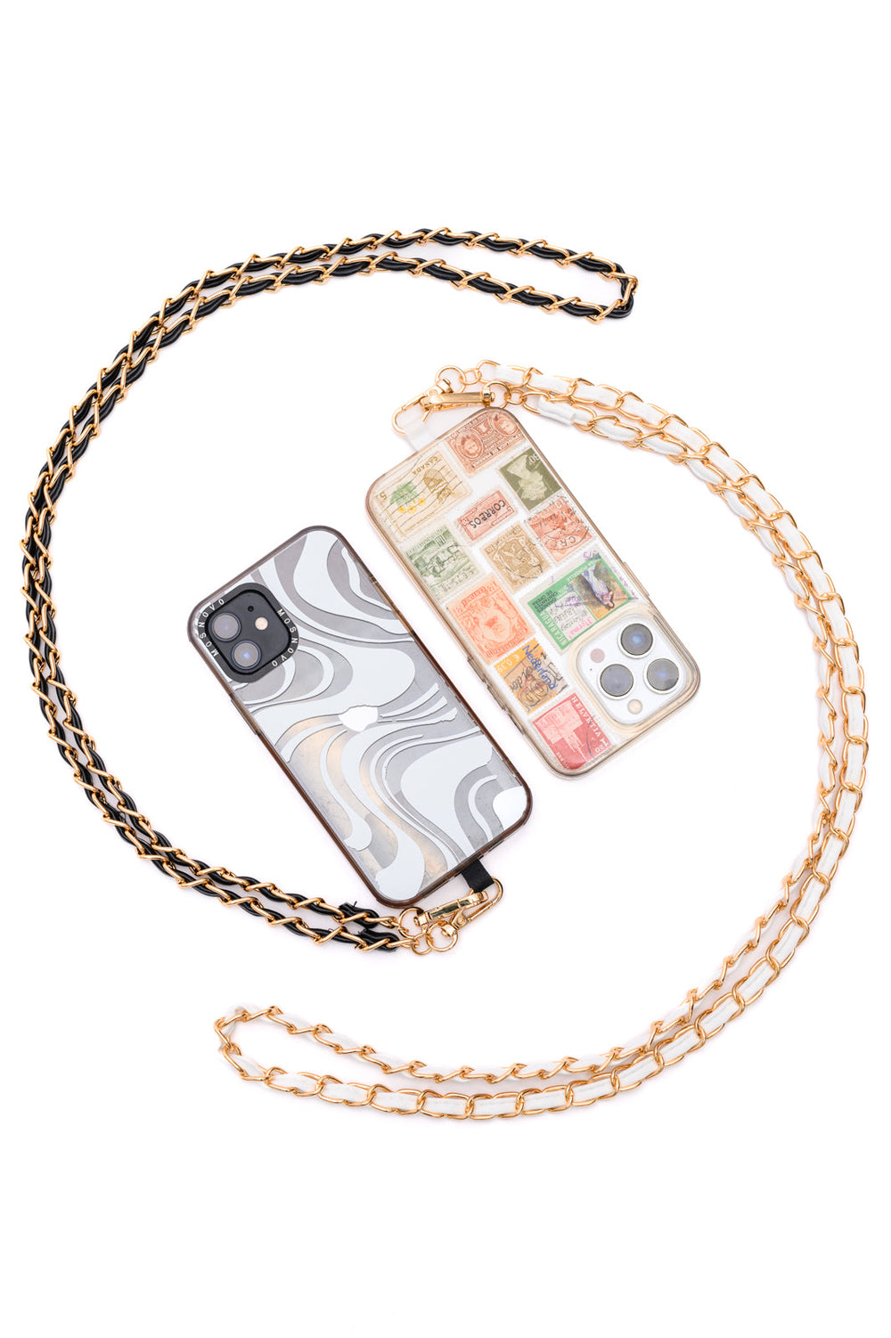 PU Leather Gold Chain Cell Phone Lanyard Set of 2-Accessories-Ave Shops-OS-[option4]-[option5]-[option6]-[option7]-[option8]-Shop-Boutique-Clothing-for-Women-Online
