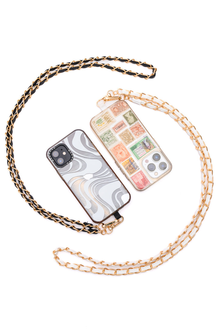 PU Leather Gold Chain Cell Phone Lanyard Set of 2-Accessories-Ave Shops-OS-[option4]-[option5]-[option6]-[option7]-[option8]-Shop-Boutique-Clothing-for-Women-Online