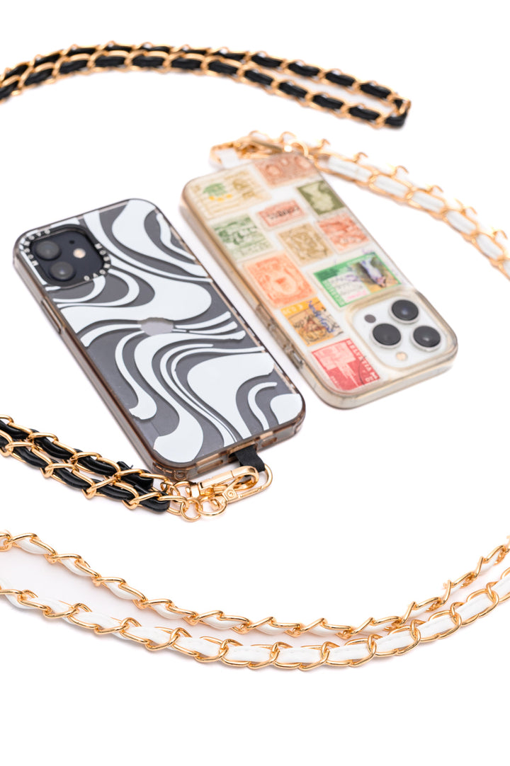 PU Leather Gold Chain Cell Phone Lanyard Set of 2-Accessories-Ave Shops-OS-[option4]-[option5]-[option6]-[option7]-[option8]-Shop-Boutique-Clothing-for-Women-Online