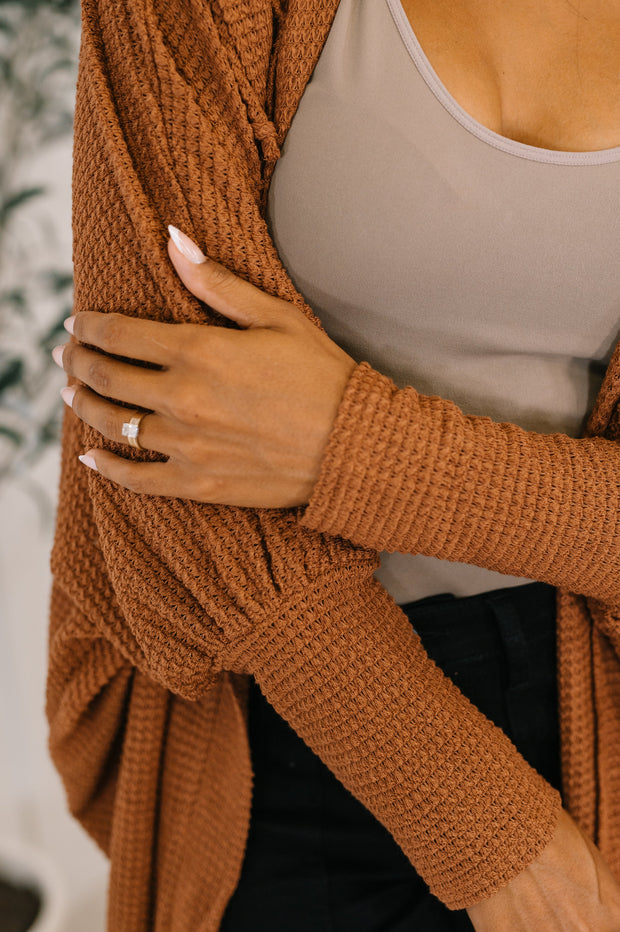 Pamper Travel Hooded Cardigan in Chestnut-Womens-Ave Shops-[option4]-[option5]-[option6]-[option7]-[option8]-Shop-Boutique-Clothing-for-Women-Online