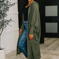 Pamper Travel Hooded Cardigan in Olive-Womens-Ave Shops-[option4]-[option5]-[option6]-[option7]-[option8]-Shop-Boutique-Clothing-for-Women-Online