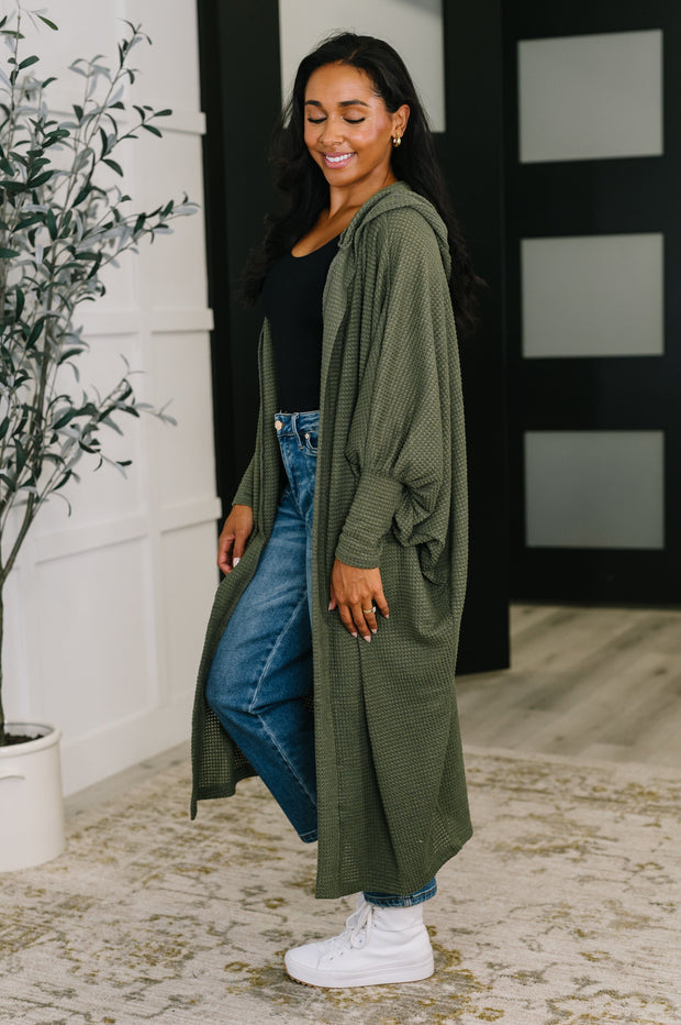 Pamper Travel Hooded Cardigan in Olive-Womens-Ave Shops-[option4]-[option5]-[option6]-[option7]-[option8]-Shop-Boutique-Clothing-for-Women-Online