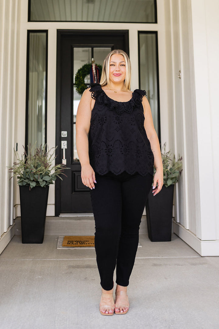 Parisian Stroll Lace Blouse in Black-Tops-Ave Shops-[option4]-[option5]-[option6]-[option7]-[option8]-Shop-Boutique-Clothing-for-Women-Online