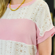 Parlour Picnic Color Block Knit Top in Pink-Womens-Ave Shops-[option4]-[option5]-[option6]-[option7]-[option8]-Shop-Boutique-Clothing-for-Women-Online