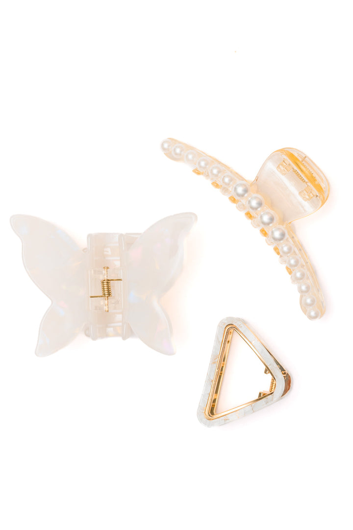 Pearl and Marble Clip Set of 3-Accessories-Ave Shops-OS-[option4]-[option5]-[option6]-[option7]-[option8]-Shop-Boutique-Clothing-for-Women-Online