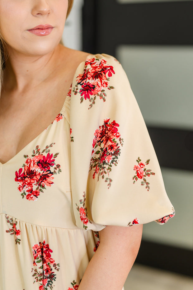 Petals & Postcards Balloon Sleeve Dress-Womens-Ave Shops-[option4]-[option5]-[option6]-[option7]-[option8]-Shop-Boutique-Clothing-for-Women-Online