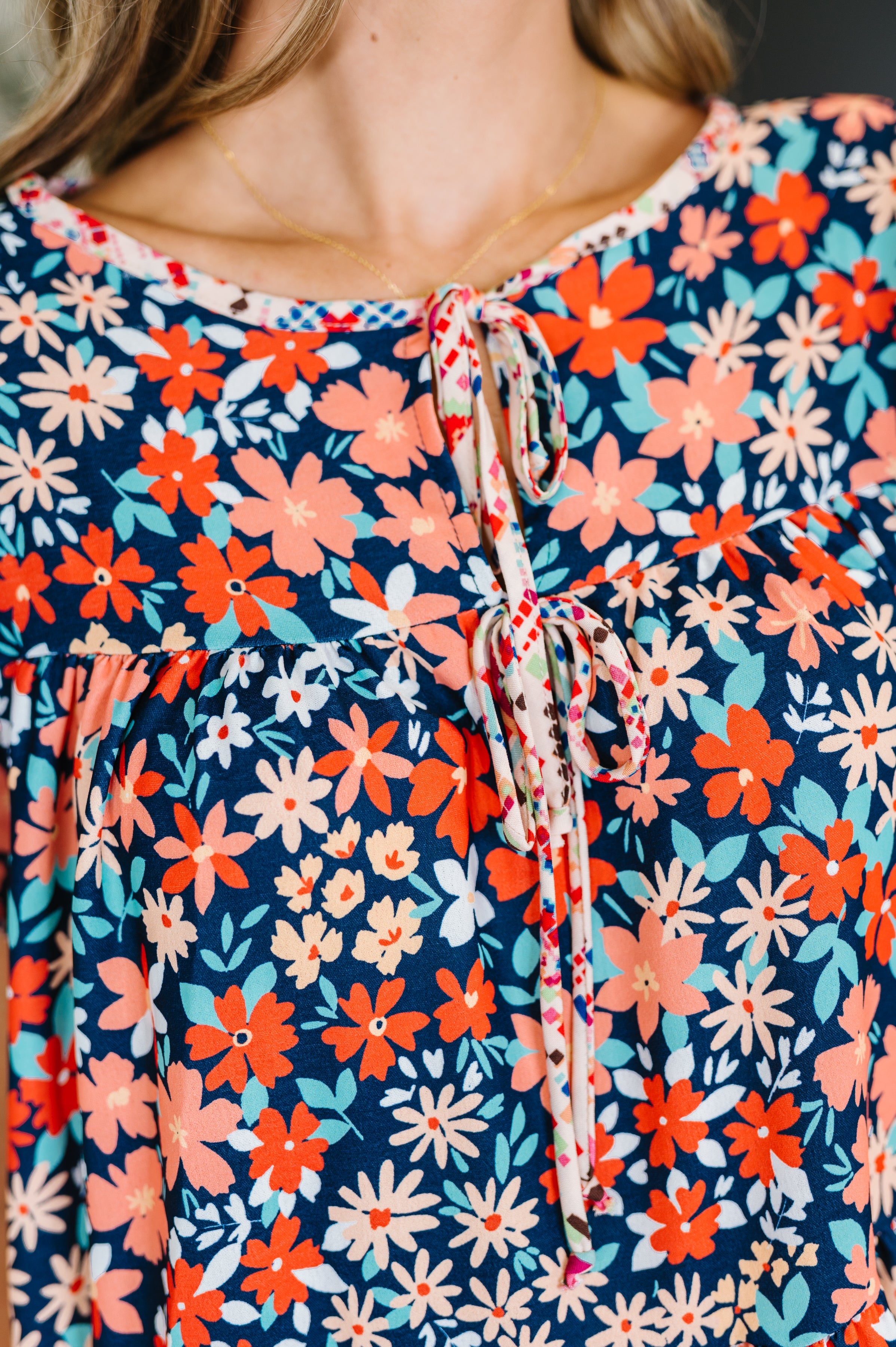 Petal to the Metal Flutter Sleeve Dress in Navy/Coral-Womens-Ave Shops-[option4]-[option5]-[option6]-[option7]-[option8]-Shop-Boutique-Clothing-for-Women-Online