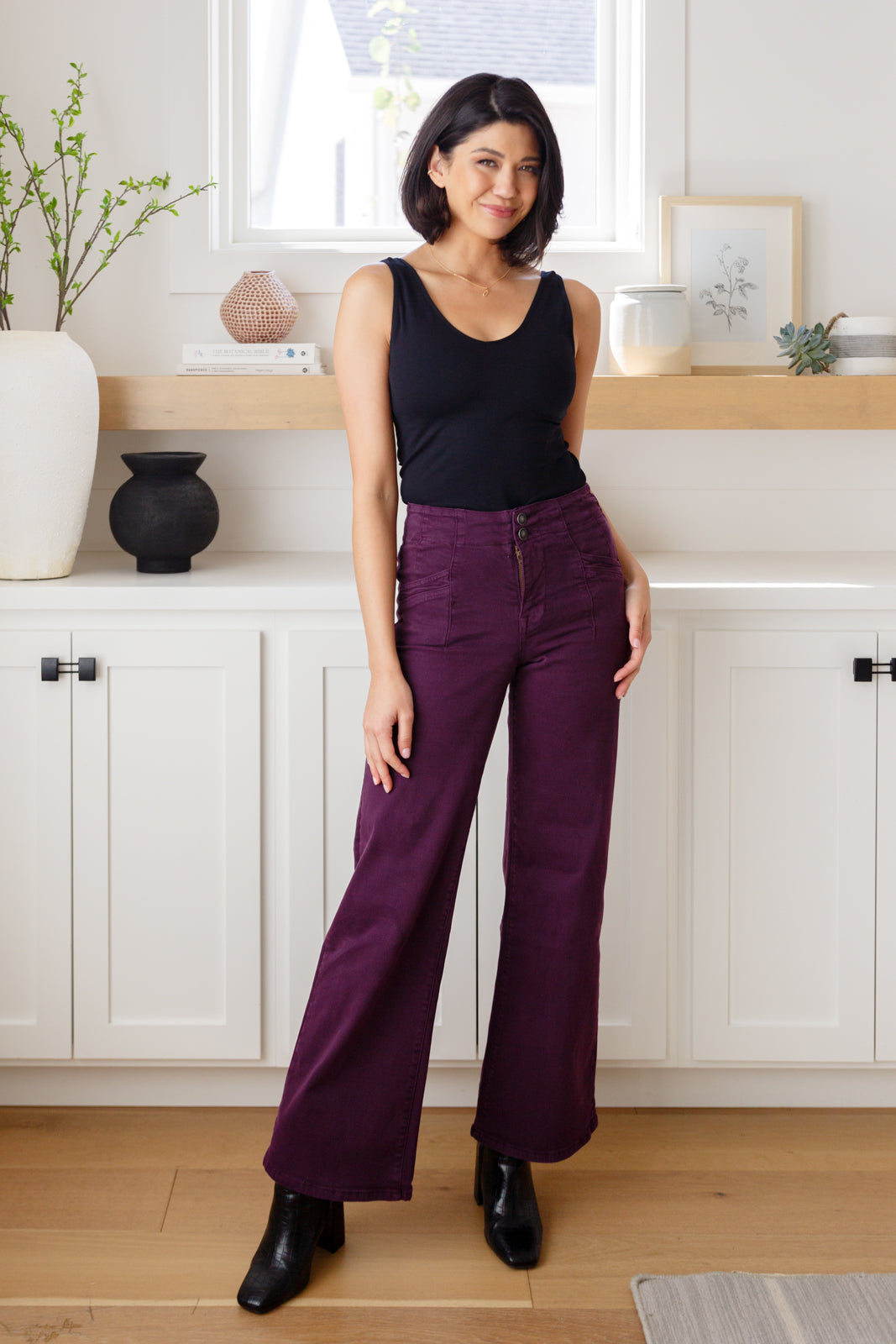 Petunia High Rise Wide Leg Jeans in Plum-Denim-Ave Shops-[option4]-[option5]-[option6]-[option7]-[option8]-Shop-Boutique-Clothing-for-Women-Online