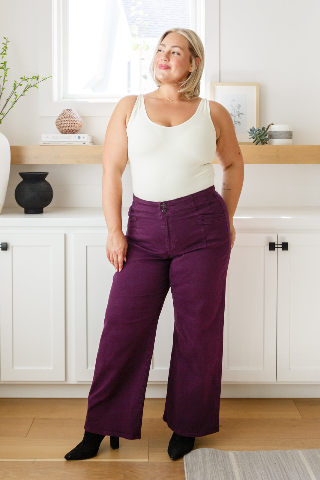 Petunia High Rise Wide Leg Jeans in Plum-Denim-Ave Shops-[option4]-[option5]-[option6]-[option7]-[option8]-Shop-Boutique-Clothing-for-Women-Online