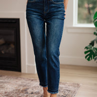 Phillipa High Rise Release Hem Slim Jeans-Denim-Ave Shops-[option4]-[option5]-[option6]-[option7]-[option8]-Shop-Boutique-Clothing-for-Women-Online