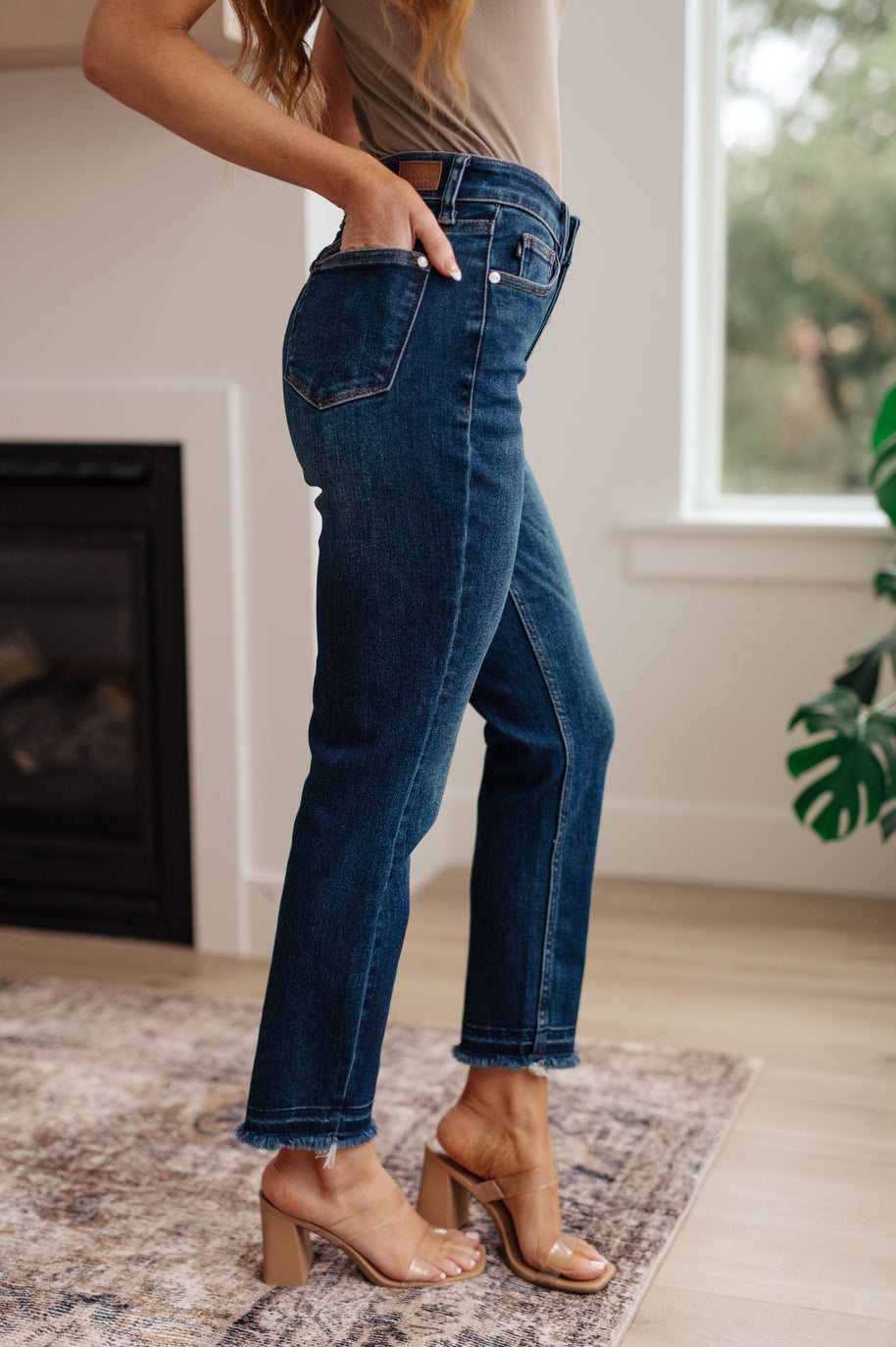 Phillipa High Rise Release Hem Slim Jeans-Denim-Ave Shops-[option4]-[option5]-[option6]-[option7]-[option8]-Shop-Boutique-Clothing-for-Women-Online