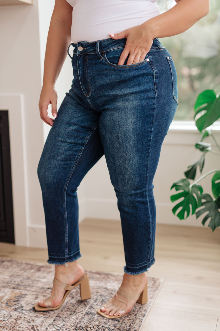 Phillipa High Rise Release Hem Slim Jeans-Denim-Ave Shops-[option4]-[option5]-[option6]-[option7]-[option8]-Shop-Boutique-Clothing-for-Women-Online