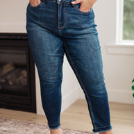 Phillipa High Rise Release Hem Slim Jeans-Denim-Ave Shops-[option4]-[option5]-[option6]-[option7]-[option8]-Shop-Boutique-Clothing-for-Women-Online