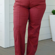 Judy Blue Phoebe High Rise Front Seam Straight Jeans in Burgundy-Denim-Ave Shops-[option4]-[option5]-[option6]-[option7]-[option8]-Shop-Boutique-Clothing-for-Women-Online
