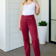 Judy Blue Phoebe High Rise Front Seam Straight Jeans in Burgundy-Denim-Ave Shops-[option4]-[option5]-[option6]-[option7]-[option8]-Shop-Boutique-Clothing-for-Women-Online