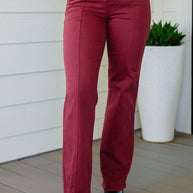 Judy Blue Phoebe High Rise Front Seam Straight Jeans in Burgundy-Denim-Ave Shops-[option4]-[option5]-[option6]-[option7]-[option8]-Shop-Boutique-Clothing-for-Women-Online