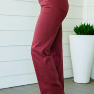 Judy Blue Phoebe High Rise Front Seam Straight Jeans in Burgundy-Denim-Ave Shops-[option4]-[option5]-[option6]-[option7]-[option8]-Shop-Boutique-Clothing-for-Women-Online