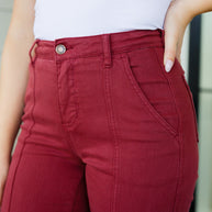 Judy Blue Phoebe High Rise Front Seam Straight Jeans in Burgundy-Denim-Ave Shops-[option4]-[option5]-[option6]-[option7]-[option8]-Shop-Boutique-Clothing-for-Women-Online