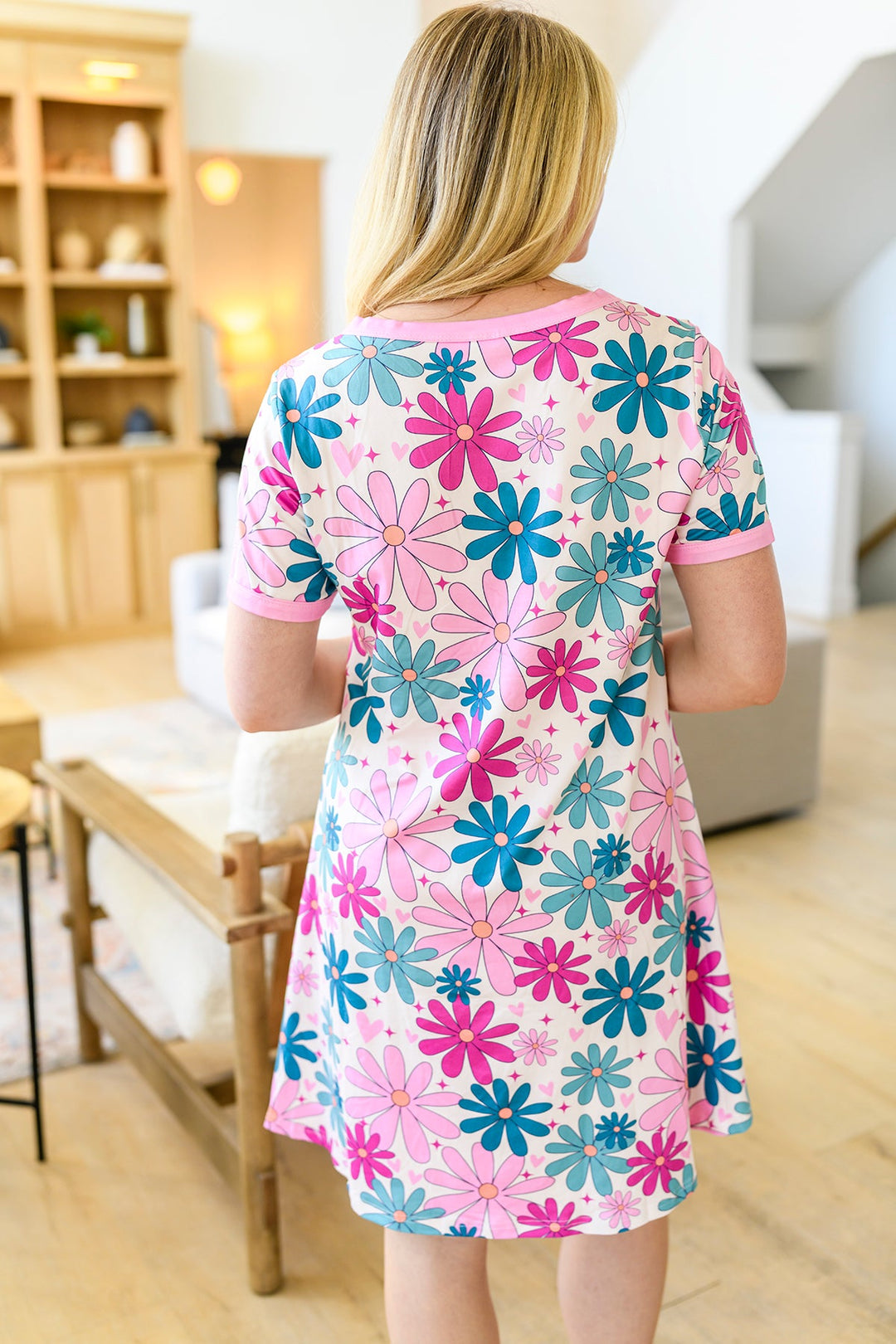 Shirley & Stone Short Sleeve Night Dress - Pink Daisy-Preorder Close 03.29.2024-Shirley & Stone-[option4]-[option5]-[option6]-[option7]-[option8]-Shop-Boutique-Clothing-for-Women-Online