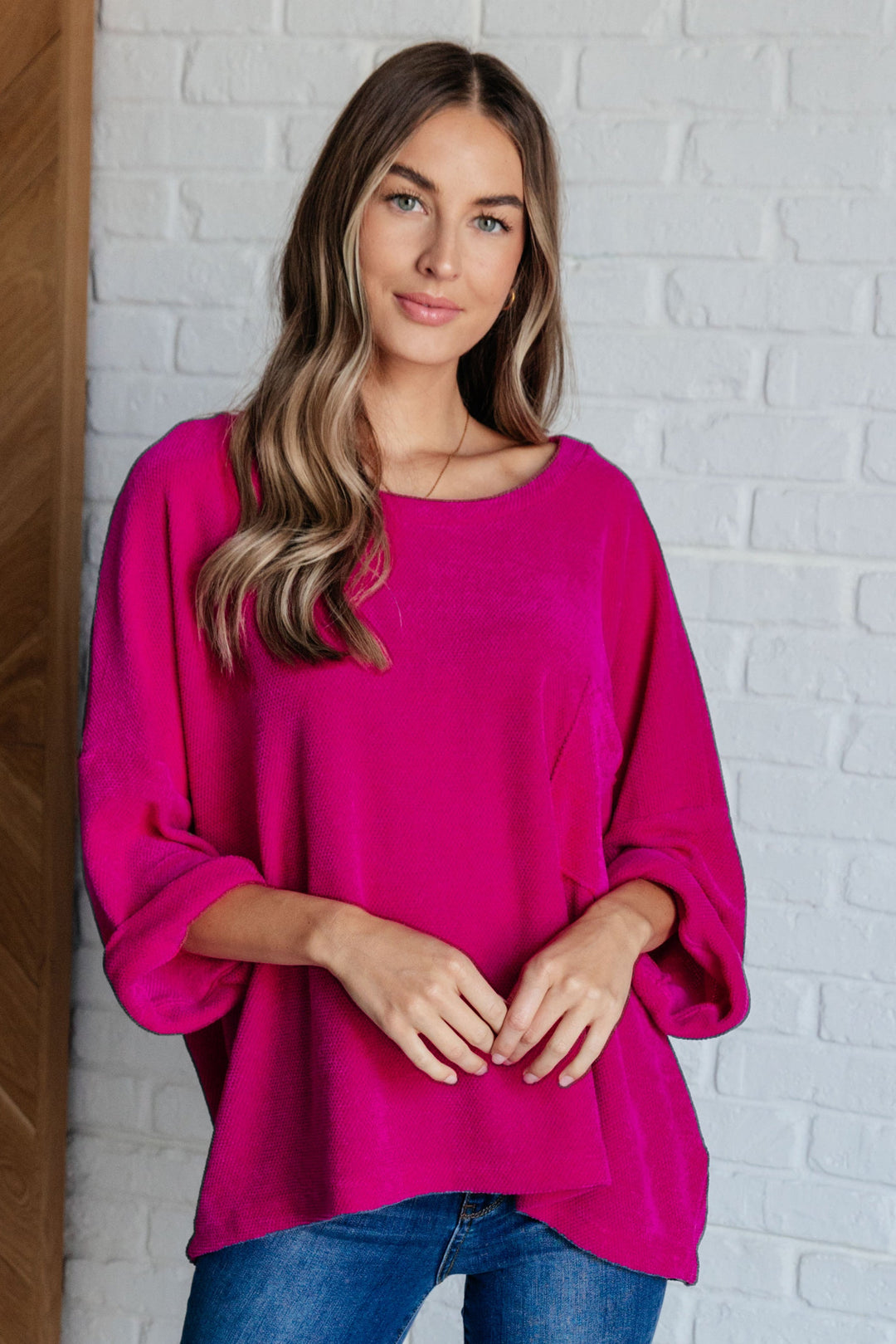 Pink Thoughts Chenille Blouse-Blouses-Ave Shops-[option4]-[option5]-[option6]-[option7]-[option8]-Shop-Boutique-Clothing-for-Women-Online