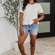 Pinkies Up Knit Top in White-Womens-Ave Shops-[option4]-[option5]-[option6]-[option7]-[option8]-Shop-Boutique-Clothing-for-Women-Online