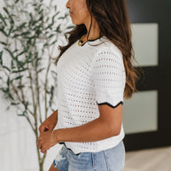Pinkies Up Knit Top in White-Womens-Ave Shops-[option4]-[option5]-[option6]-[option7]-[option8]-Shop-Boutique-Clothing-for-Women-Online