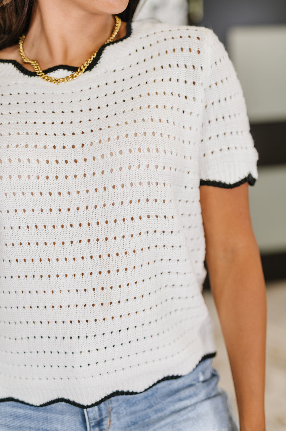 Pinkies Up Knit Top in White-Womens-Ave Shops-[option4]-[option5]-[option6]-[option7]-[option8]-Shop-Boutique-Clothing-for-Women-Online