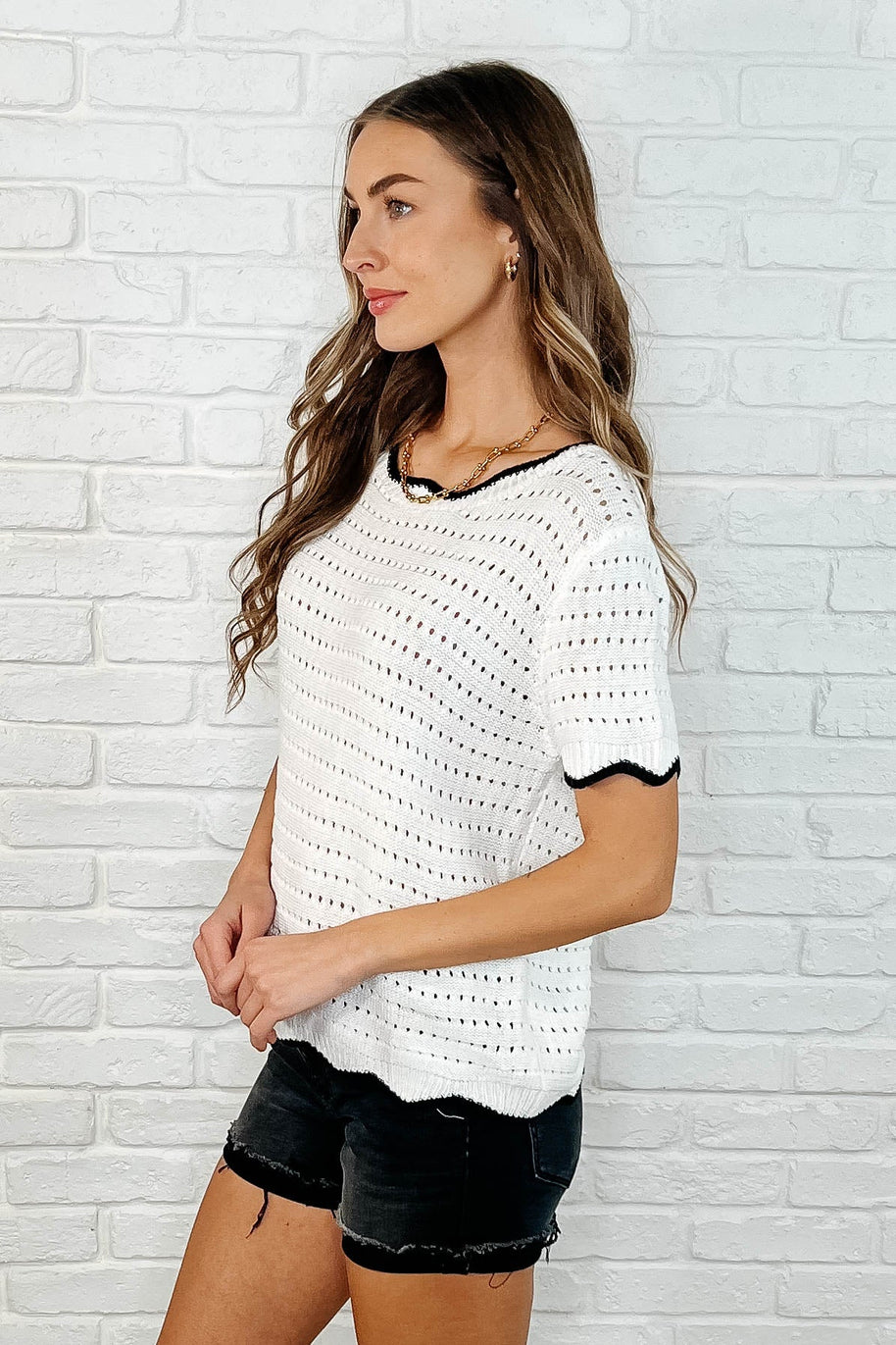 Pinkies Up Knit Top in White-Womens-Ave Shops-[option4]-[option5]-[option6]-[option7]-[option8]-Shop-Boutique-Clothing-for-Women-Online
