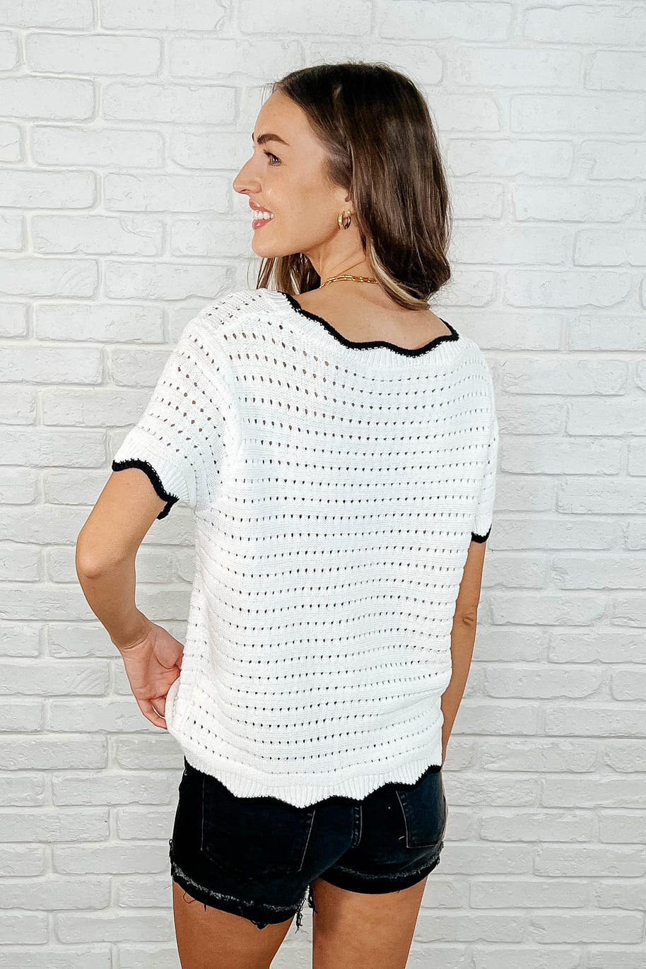 Pinkies Up Knit Top in White-Womens-Ave Shops-[option4]-[option5]-[option6]-[option7]-[option8]-Shop-Boutique-Clothing-for-Women-Online
