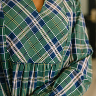 Plaid Perspective Split Neck Long Sleeve Dress-Womens-Ave Shops-[option4]-[option5]-[option6]-[option7]-[option8]-Shop-Boutique-Clothing-for-Women-Online