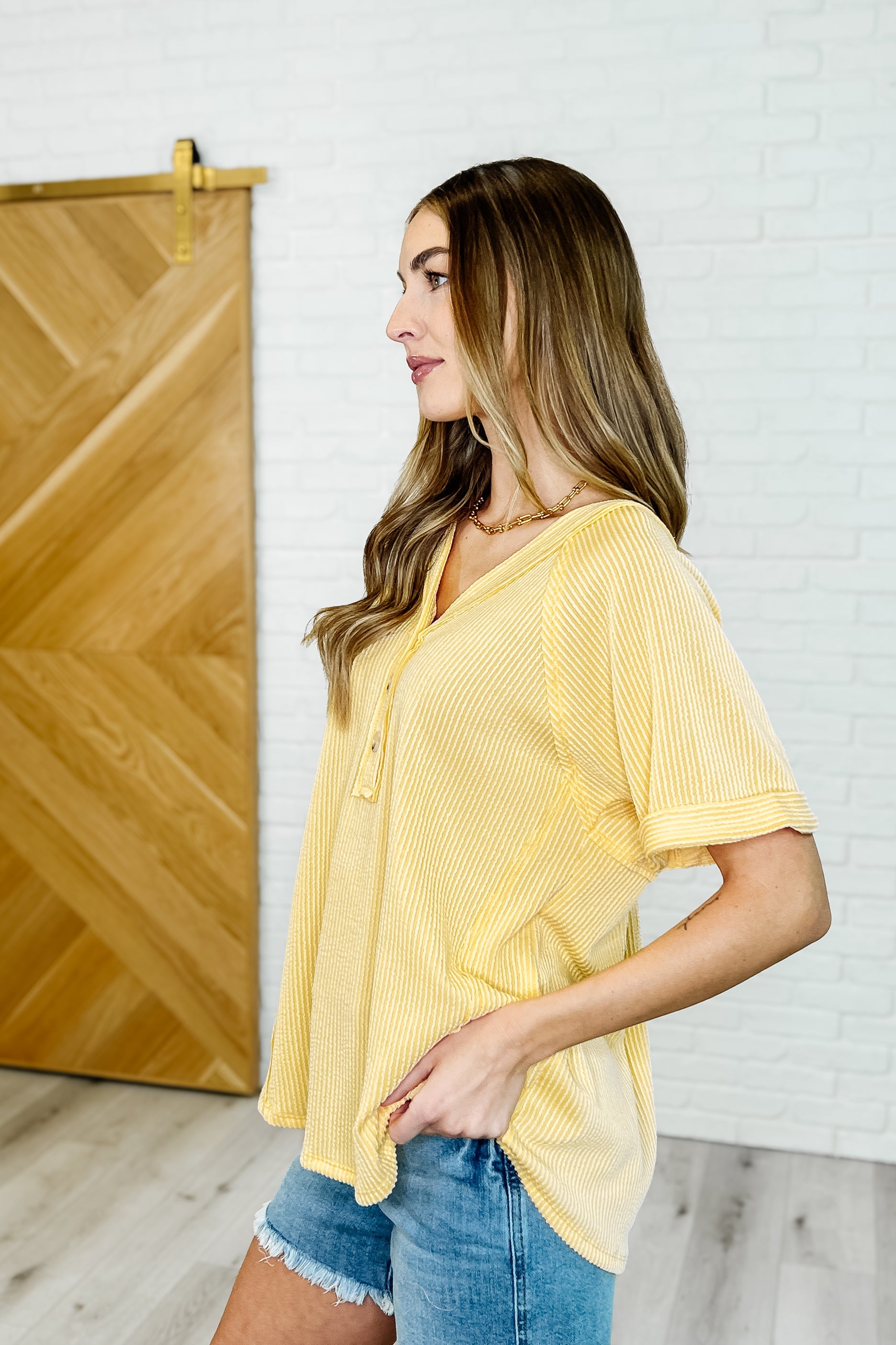 Plain and Sassy V-Neck Tee in Lemonade-Womens-Ave Shops-[option4]-[option5]-[option6]-[option7]-[option8]-Shop-Boutique-Clothing-for-Women-Online