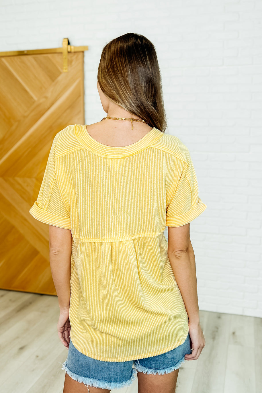 Plain and Sassy V-Neck Tee in Lemonade-Womens-Ave Shops-[option4]-[option5]-[option6]-[option7]-[option8]-Shop-Boutique-Clothing-for-Women-Online