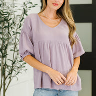 Pleasantly Perfect Bubble Sleeve Peasant Blouse-Blouses-Ave Shops-[option4]-[option5]-[option6]-[option7]-[option8]-Shop-Boutique-Clothing-for-Women-Online