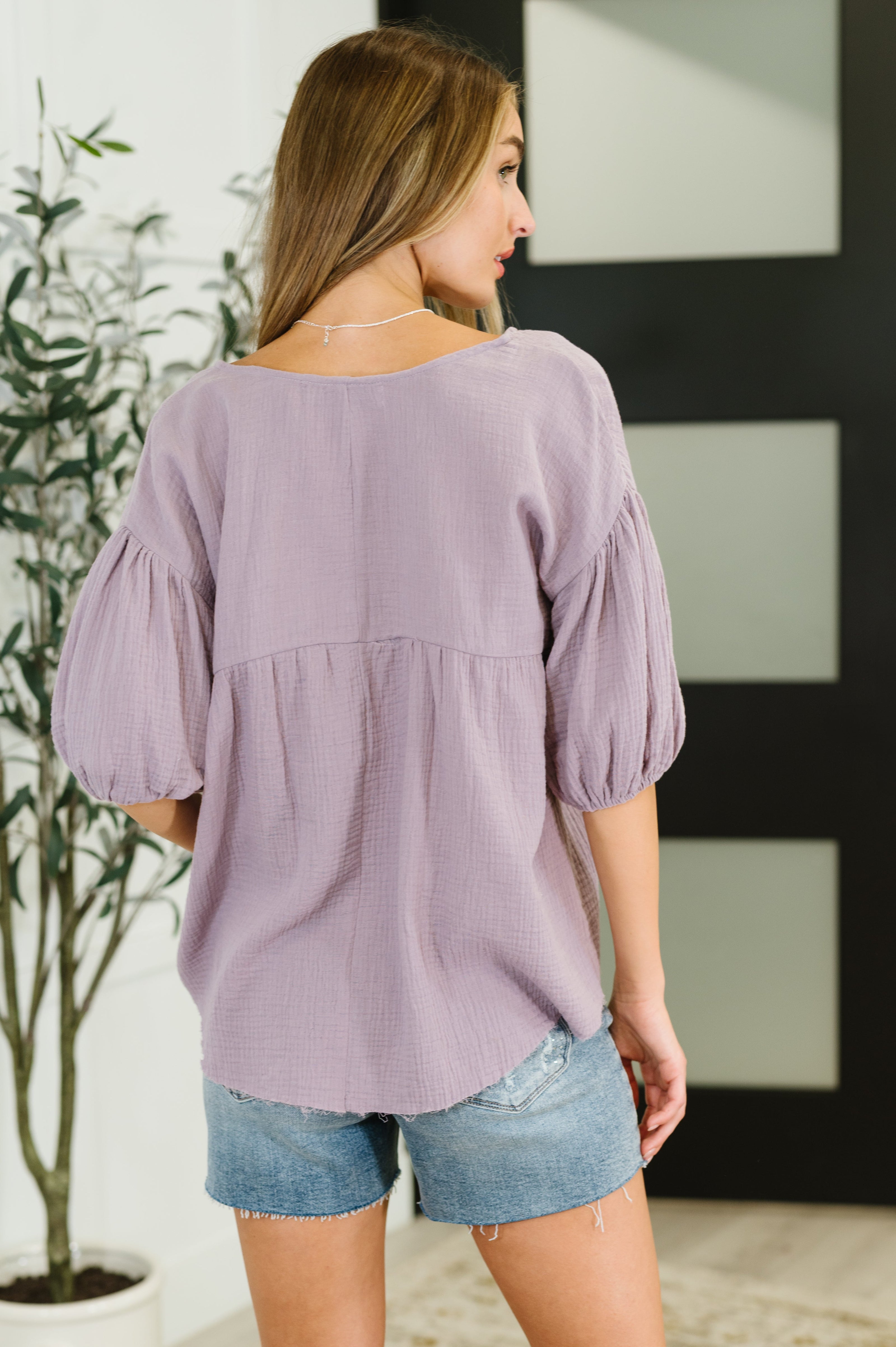 Pleasantly Perfect Bubble Sleeve Peasant Blouse-Blouses-Ave Shops-[option4]-[option5]-[option6]-[option7]-[option8]-Shop-Boutique-Clothing-for-Women-Online